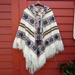 Vintage Style Fish and Flower Ecuadorian Poncho